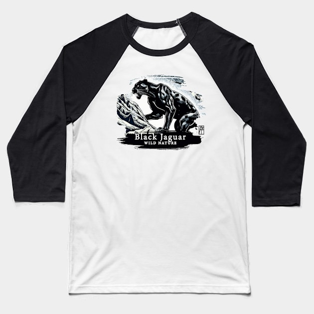 Black Jaguar - WILD NATURE - JAGUAR -2 Baseball T-Shirt by ArtProjectShop